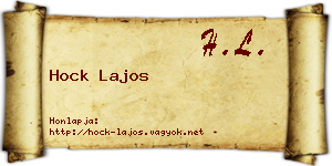 Hock Lajos névjegykártya